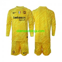 Camisola Inter de Milão Guarda-redes Criança Equipamento Segundo 2024-2025 Manga Comprida